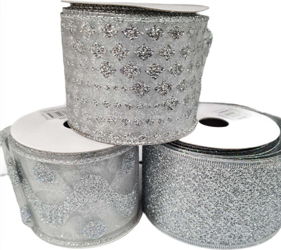 Nastro in tessuto Argento con Glitter 63 mm x 4 mt per confezioni natalizie Casa e cucina/Hobby creativi/Cucito/Tessuti MagiediNatale.it - Altamura, Commerciovirtuoso.it