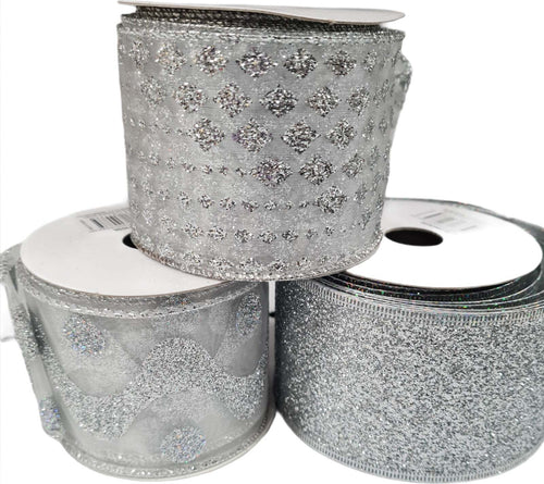 Nastro in tessuto Argento con Glitter 63 mm x 4 mt per confezioni natalizie Casa e cucina/Hobby creativi/Cucito/Tessuti MagiediNatale.it - Altamura, Commerciovirtuoso.it