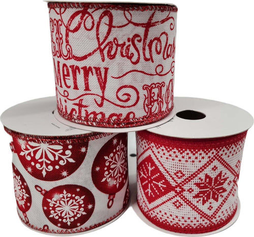 Nastro in tessuto Bianco e Rosso 75 mm x 4 mt per confezioni natalizie Casa e cucina/Hobby creativi/Cucito/Tessuti MagiediNatale.it - Altamura, Commerciovirtuoso.it