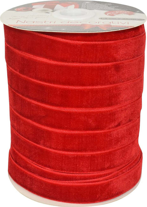Nastro in velluto Rosso 15 mm x 45 mt per decorazioni e confezioni natalizie Casa e cucina/Hobby creativi/Cucito/Tessuti MagiediNatale.it - Altamura, Commerciovirtuoso.it