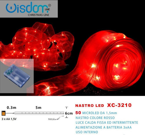 Nastro Luminoso Rosso 50microled Batteria Luce Calda Fissa+intermittente Xc-3210 Illuminazione/Illuminazione per interni/Illuminazione speciale/Nastri LED Trade Shop italia - Napoli, Commerciovirtuoso.it