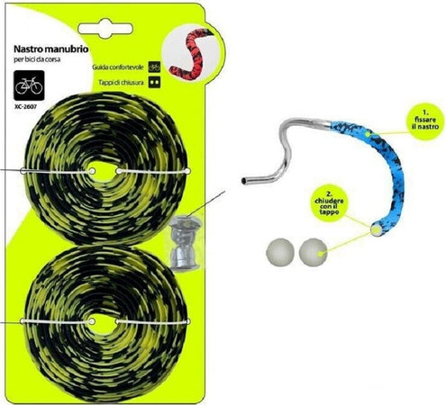 Nastro Manubrio Per Bici Bicicletta Da Corsa Universale Tappi Chiusura Xc-2607 Sport e tempo libero/Attività ricreative all'aperto/Ciclismo/Componenti e parti/Nastro da manubrio Trade Shop italia - Napoli, Commerciovirtuoso.it