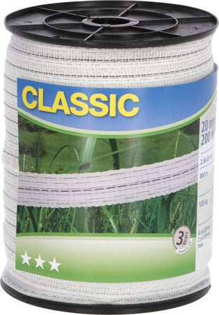 Nastro recinto elettrico per Bovini ed Equini Fettuccia Bianca 20 mm x 200 mt Commercio Industria e Scienza/Attrezzature e forniture agricole/Strutture/Recinzioni La Zappa - Altamura, Commerciovirtuoso.it