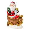 Base per albero di natale Babbo Natale in poliresina con luci per decorazioni natalizie