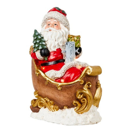 Base per albero di natale Babbo Natale in poliresina con luci per decorazioni natalizie