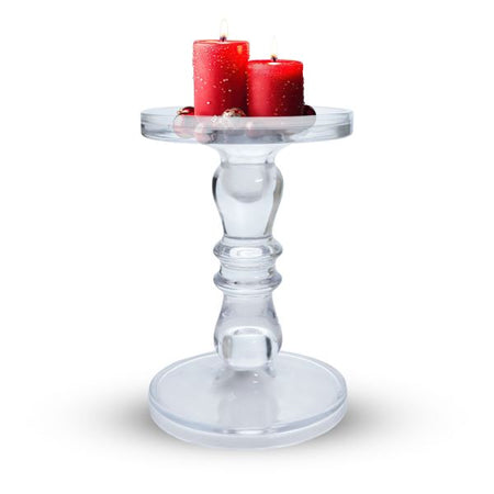 Portacandela in vetro trasparente candeliere per candela elegante