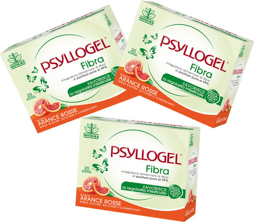 Nathura Giuliani Tripack Psyllogel Fibra Arancia Rossa 3x 20 Bustine