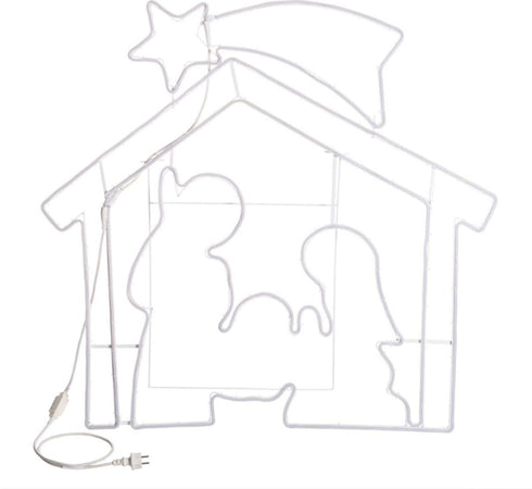 Natività a led bifacciale decorazione natalizia effetto neon da esterno h 115 cm Casa e cucina/Decorazioni per interni/Addobbi e decorazioni per ricorrenze/Decorazioni natalizie/Luci natalizie/Catene luminose per esterni MagiediNatale.it - Altamura, Commerciovirtuoso.it