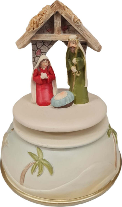 Natività Carillon a molla  natalizia h 15 cm con movimenti e musica. Casa e cucina/Decorazioni per interni/Addobbi e decorazioni per ricorrenze/Decorazioni natalizie/Neve artificiale MagiediNatale.it - Altamura, Commerciovirtuoso.it