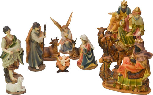 Natività completa con re magi su cammelli in poliresina 11 soggetti Casa e cucina/Decorazioni per interni/Addobbi e decorazioni per ricorrenze/Decorazioni natalizie/Presepi/Statuine e fondali per il presepe MagiediNatale.it - Altamura, Commerciovirtuoso.it