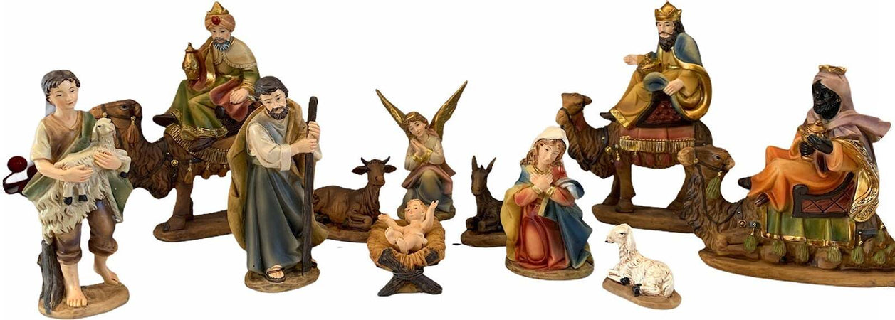 Natività completa con re magi su cammelli in poliresina 11 soggetti Casa e cucina/Decorazioni per interni/Addobbi e decorazioni per ricorrenze/Decorazioni natalizie/Presepi/Statuine e fondali per il presepe MagiediNatale.it - Altamura, Commerciovirtuoso.it