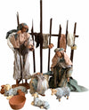 Natività completa di fondale h 45 cm statue per presepe con vestiti in tessuto Verde e Marrone Casa e cucina/Decorazioni per interni/Addobbi e decorazioni per ricorrenze/Decorazioni natalizie/Presepi/Statuine e fondali per il presepe MagiediNatale.it - Altamura, Commerciovirtuoso.it