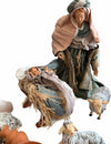 Natività completa di fondale h 45 cm statue per presepe con vestiti in tessuto Verde e Marrone Casa e cucina/Decorazioni per interni/Addobbi e decorazioni per ricorrenze/Decorazioni natalizie/Presepi/Statuine e fondali per il presepe MagiediNatale.it - Altamura, Commerciovirtuoso.it