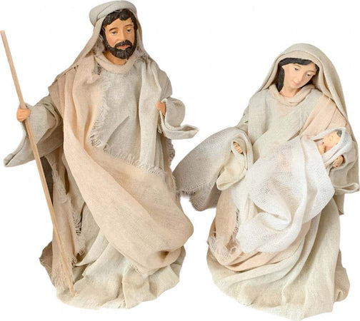 Natività completa statue per presepe vestiti in tessuto Bianco e Beige h 20 cm Casa e cucina/Decorazioni per interni/Addobbi e decorazioni per ricorrenze/Decorazioni natalizie/Presepi/Statuine e fondali per il presepe MagiediNatale.it - Altamura, Commerciovirtuoso.it