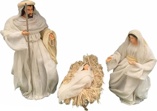 Natività completa statue per presepe vestiti in tessuto Bianco e Beige h 48 cm Casa e cucina/Decorazioni per interni/Addobbi e decorazioni per ricorrenze/Decorazioni natalizie/Presepi/Statuine e fondali per il presepe MagiediNatale.it - Altamura, Commerciovirtuoso.it