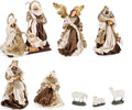 Natività con 3 Re magi, angelo e pecorelle, con vestiti in tessuto color bronzo statue per presepe Casa e cucina/Decorazioni per interni/Addobbi e decorazioni per ricorrenze/Decorazioni natalizie/Presepi/Statuine e fondali per il presepe MagiediNatale.it - Altamura, Commerciovirtuoso.it