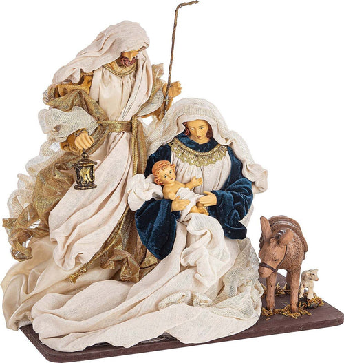 Natività con Asino con vestiti in tessuto color Blu Oro statue per presepe Casa e cucina/Decorazioni per interni/Addobbi e decorazioni per ricorrenze/Decorazioni natalizie/Presepi/Statuine e fondali per il presepe MagiediNatale.it - Altamura, Commerciovirtuoso.it