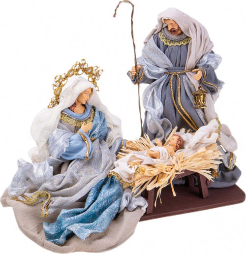 Natività con vestiti in Tessuto Celeste e Oro per presepe Natalizio h 36 cm Casa e cucina/Decorazioni per interni/Addobbi e decorazioni per ricorrenze/Decorazioni natalizie/Presepi/Statuine e fondali per il presepe MagiediNatale.it - Altamura, Commerciovirtuoso.it