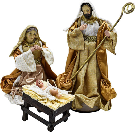 Natività con vestiti in tessuto Oro e Avorio statue per presepe h 25 cm Casa e cucina/Decorazioni per interni/Addobbi e decorazioni per ricorrenze/Decorazioni natalizie/Presepi/Statuine e fondali per il presepe MagiediNatale.it - Altamura, Commerciovirtuoso.it