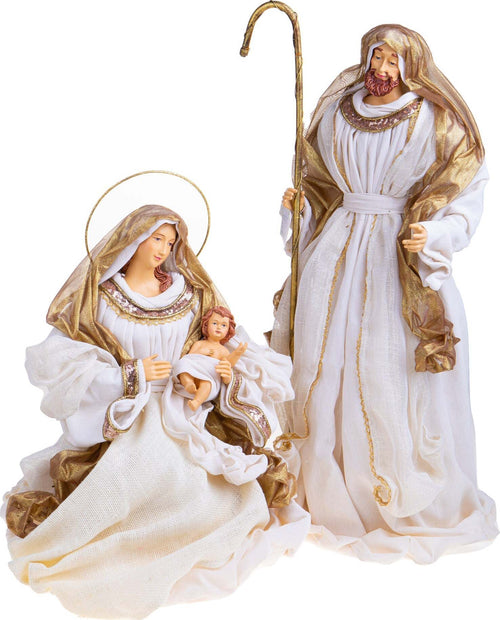 Natività in resina con 2 statue per presepe vestite in tessuto da 67 cm decorazione Oro e Beige Casa e cucina/Decorazioni per interni/Addobbi e decorazioni per ricorrenze/Decorazioni natalizie/Presepi/Statuine e fondali per il presepe MagiediNatale.it - Altamura, Commerciovirtuoso.it