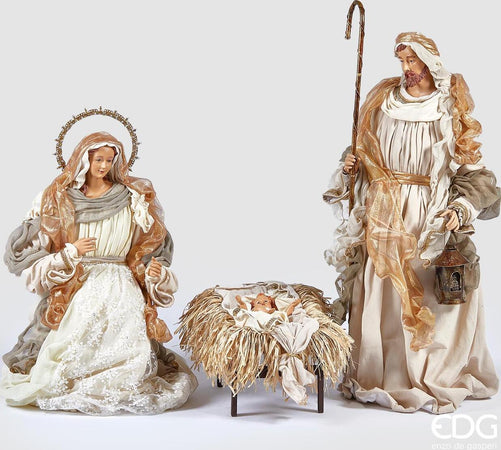 Natività in tessuto Bianco e Oro per presepe Collezione EDG 2021 h 108 cm Casa e cucina/Decorazioni per interni/Addobbi e decorazioni per ricorrenze/Decorazioni natalizie/Presepi/Statuine e fondali per il presepe MagiediNatale.it - Altamura, Commerciovirtuoso.it