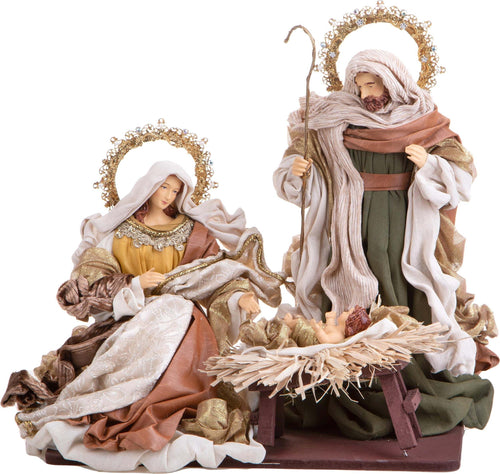 Natività in Tessuto Verde e Oro per presepe Natalizio h 36 cm Casa e cucina/Decorazioni per interni/Addobbi e decorazioni per ricorrenze/Decorazioni natalizie/Presepi/Statuine e fondali per il presepe MagiediNatale.it - Altamura, Commerciovirtuoso.it