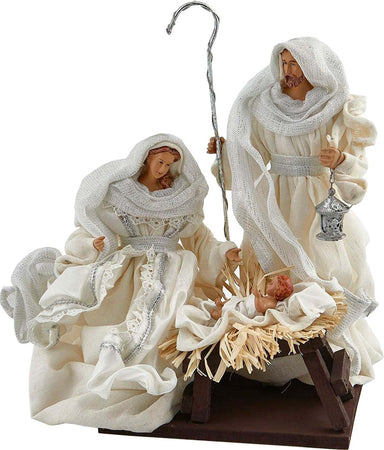 Natività monoblocco h 30 cm statue per presepe vestiti in tessuto Panna e Argento Casa e cucina/Decorazioni per interni/Addobbi e decorazioni per ricorrenze/Decorazioni natalizie/Presepi/Statuine e fondali per il presepe MagiediNatale.it - Altamura, Commerciovirtuoso.it