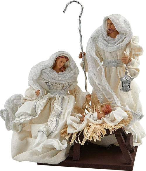Natività monoblocco h 30 cm statue per presepe vestiti in tessuto Panna e Argento Casa e cucina/Decorazioni per interni/Addobbi e decorazioni per ricorrenze/Decorazioni natalizie/Presepi/Statuine e fondali per il presepe MagiediNatale.it - Altamura, Commerciovirtuoso.it