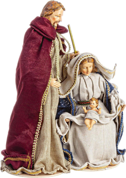 Natività monoblocco h 41 cm statue per presepe vestiti in tessuto bordeaux Casa e cucina/Decorazioni per interni/Addobbi e decorazioni per ricorrenze/Decorazioni natalizie/Presepi/Statuine e fondali per il presepe MagiediNatale.it - Altamura, Commerciovirtuoso.it