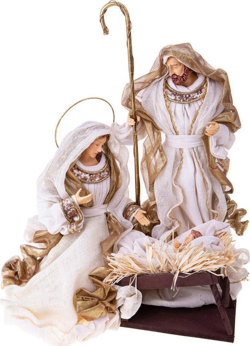 Natività monoblocco in resina per presepe, vestiti in tessuto da 40 cm decorazione Beige, Champagne e Oro Casa e cucina/Decorazioni per interni/Addobbi e decorazioni per ricorrenze/Decorazioni natalizie/Presepi/Statuine e fondali per il presepe MagiediNatale.it - Altamura, Commerciovirtuoso.it