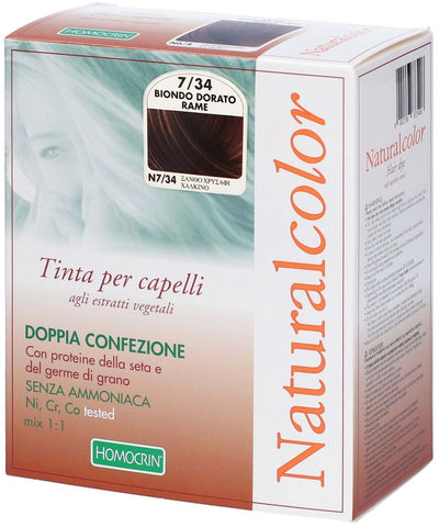 Natural Color Biondo Dorato Rame - Tintura Per Capelli Agli Estratti Vegetali - Doppia Confezione