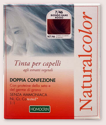 Natural Color Biondo Rame Rosso - Tintura Per Capelli Agli Estratti Vegetali - Doppia Confezione