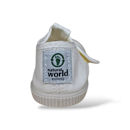 Sneakers Bambini Natural World 4521 Bianco Velcro – Scarpe Barefoot Vegane Primavera Estate