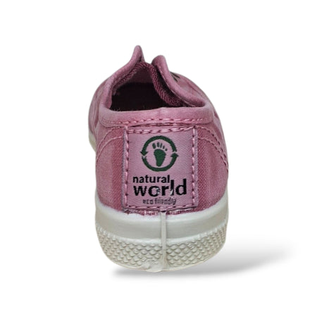 Sneakers Bambina Natural World 470 Rosa Elastico – Scarpe Vegane Traspiranti Primavera Estate