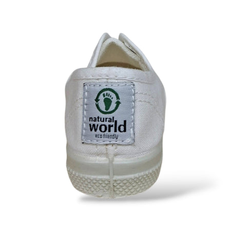 Sneakers Bambini Natural World 470 Bianco Elastico – Scarpe Vegane Traspiranti Primavera Estate