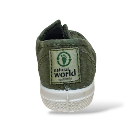 Sneakers Bambini Natural World 470 Verdone Elastico – Scarpe Vegane Traspiranti Primavera Estate