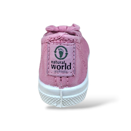 Ballerine Bambina Rosa Natural World 473 – Vegane, Elastico, Bio | Scarpetteria Gica