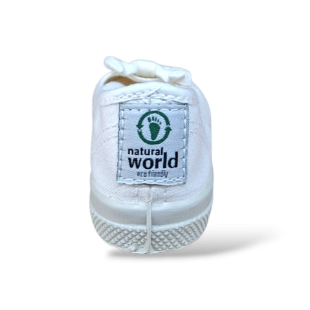 Ballerine Bambina Bianco Natural World 473 Salon Lazo – Vegane, Elastico, Bio | Scarpetteria Gica