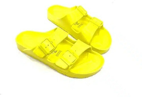NATURAL WORLS Ciabatta Due Fibbie Gomma Giallo