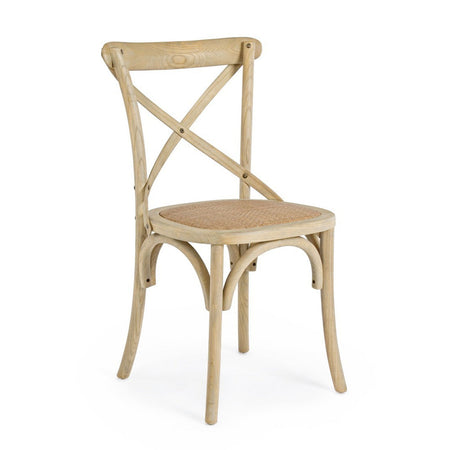 Sedia "Cross" con struttura in legno di olmo, per arredo interno 50,5 x 52 x h 87 cm
