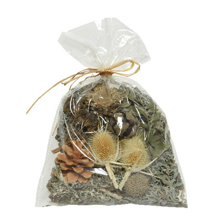 Sacco con fiori secchi decorazione natalizia per presepe da 20 cm