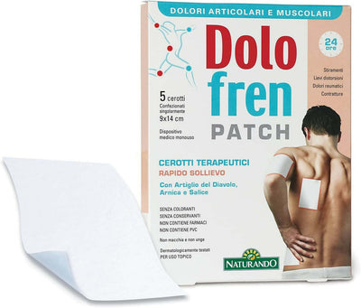 Naturando Dolofren Patch - Cerotti Con Arnica E Artiglio Del Diavolo Rapido Sollievo Dolori Muscolari E Articolari - Dispositivo Medico 5 Cerotti