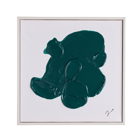 Quadro dipinto trilix verde 30 x 30 su tela dipinta a mano e struttura in legno di pino