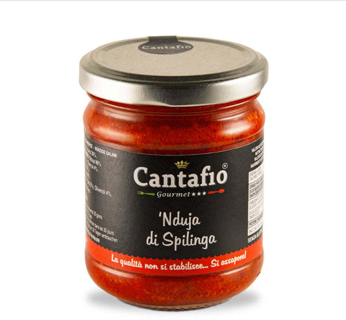 Nduja di Spilinga in vasetto calabrese artigianale CANTAFIO GOURMET® piccante in vasetto salume spalmabile Calabria 180gr