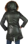 Nebraska---Piumino-Donna-Verde-in-vera-pelle