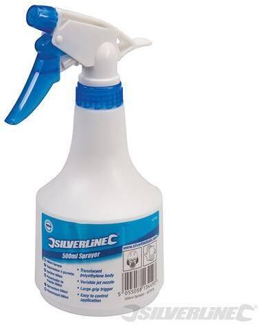 Nebulizzatore spray in plastica 500 ml Silverline ugello a getto variabile
