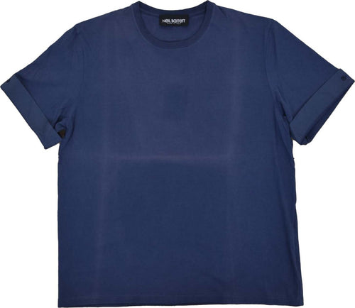 NEIL-BARRET-Neil-Barrett-T-shirt-Blu-Uomo-Cotone-Stampa-Grafica-Mod.BJT250SE574S326-da-uomo