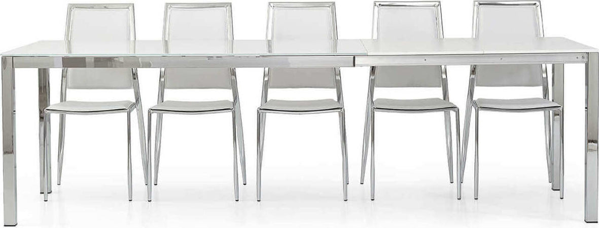 NELSON---tavolo-da-pranzo-moderno-allungabile-in-vetro-90x160/210/260-Grigio-Milani-Home