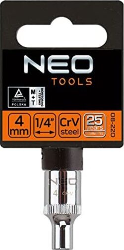 NEO-TOOLS---CHIAVE-A-BUSSOLA-ESAGONALE-CON-ATTACCO-1/4-MM8---IN-ACCIAIO-CROMO-VANADIO