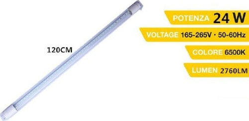 Neon-Led-Smd-T8-24-Watt-Luce-Fredda-6500k-Tubo-120-Cm-Alta-Luminosità-T8-120af